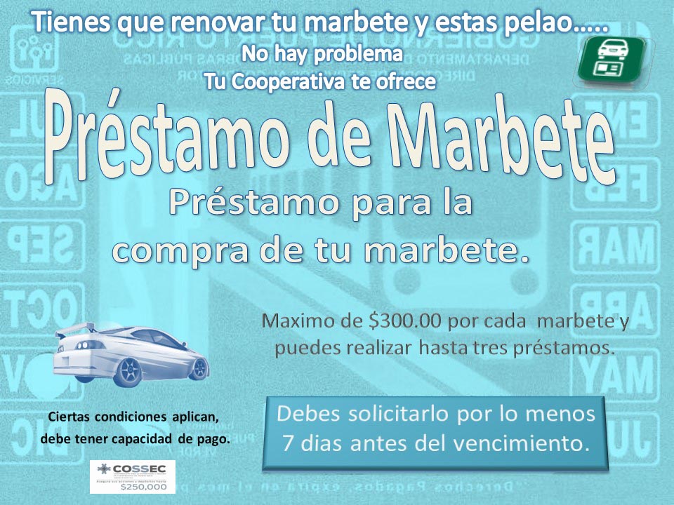 Prestamo De Marbetes   Internet